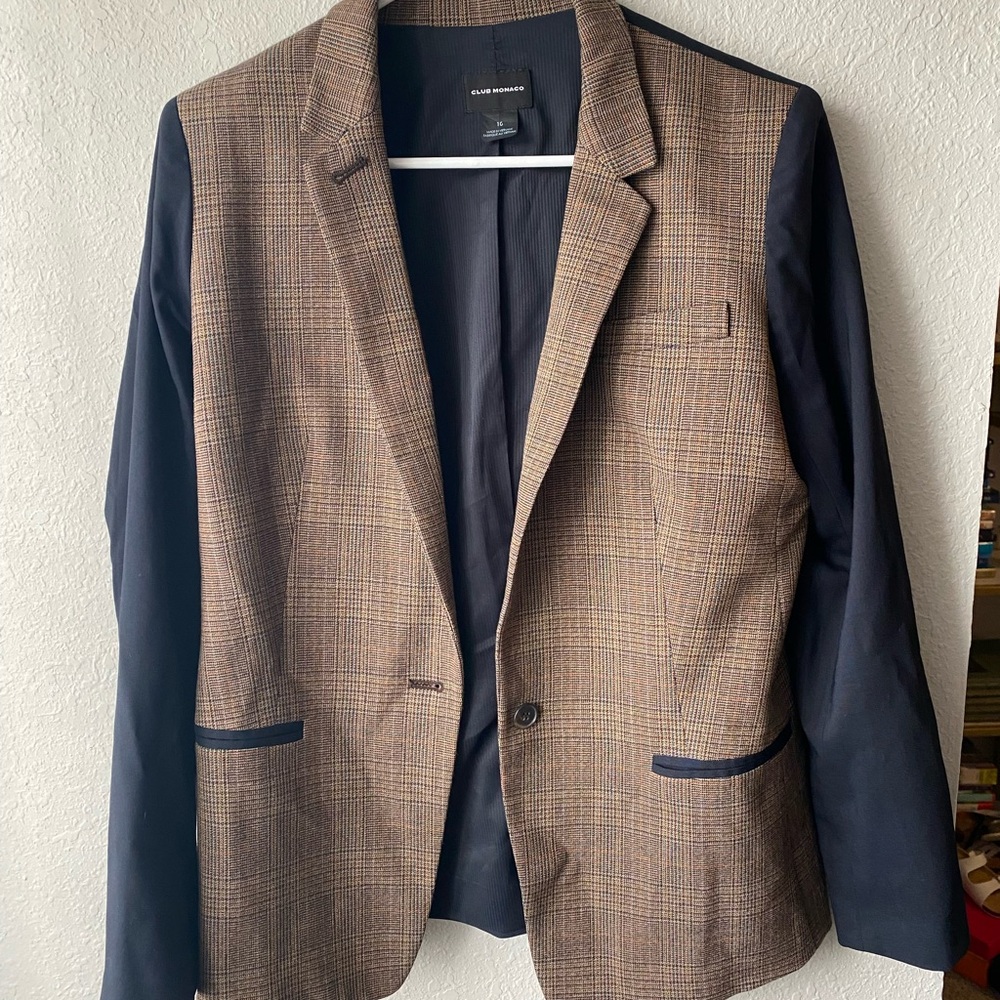 Club Monaco Brown and Blue Sport Coat with Modern Slim Fit